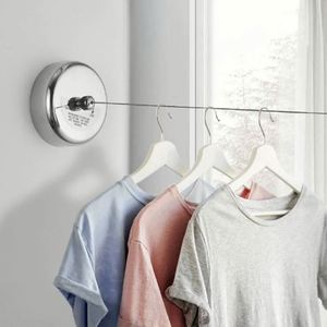 Séchoir à linge rétractable en acier inoxydable, organisateur de rangement portable pour la maison - Product Image 1