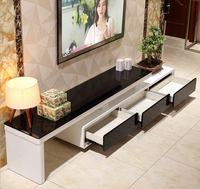 Ensemble de tables basses en verre modernes, table basse de luxe, meubles de salon, plateau de table basse de luxe noir et blanc