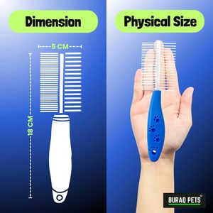 Peigne de toilettage double face pour chats et chiens, en acier inoxydable, à double denture, pour éliminer les poils lâches, les nœuds et les emmêlements - Product Image 4