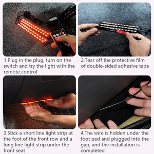 Yosovlampione luce ambientale piede per auto 72LED sette colori telecomando voce controllata RGB musica striscia di luce decorativa - Product Image 3