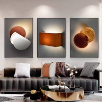 Peinture murale géométrique minimaliste nordique en porcelaine cristalline avec cadre pour projets hôteliers et décoration intérieure - Vente en gros