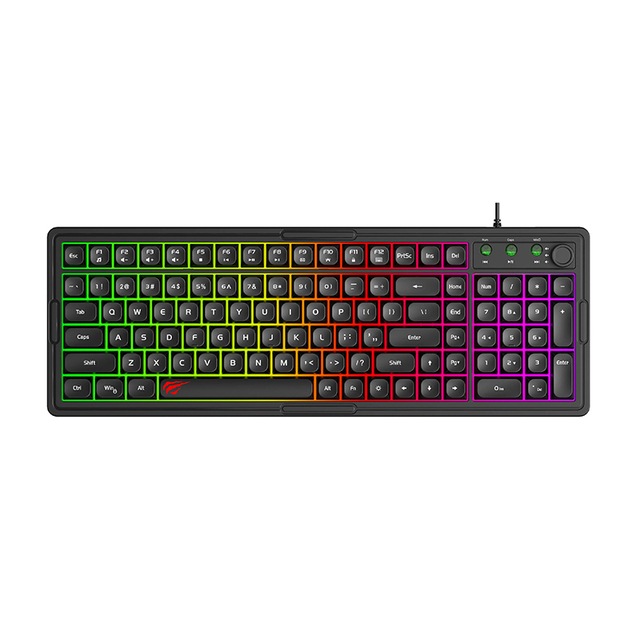 Havit KB866L PRO Multi-Function Rainbow Backlit Wired RGB Backlit Gamer Backlit Keyboard for Desktop Use