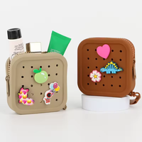 Portable Silicone Petits Articles Sac De Rangement Fermeture À Glissière Bonbons Carré Porte-Monnaie Carte Bancaire Écouteurs Clé Rouge À Lèvres Organisateur