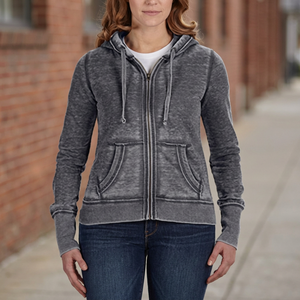 Sudadera con Capucha de Alta Calidad, 500gsm, Gruesa, con Cierre, para Mujer, Forro Polar, Transpirable, Mezcla de Algodón, Diseño con Hombros Caídos, Corte Holgado - Product Image 3