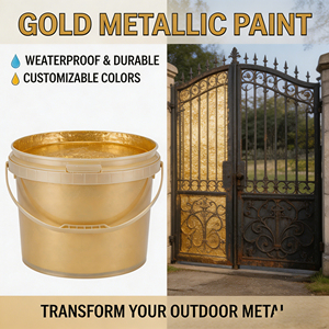 Water-based Gold Foil Paint High-gloss <b>Glitter</b> Metallic Decorative Paint - Product Image 5