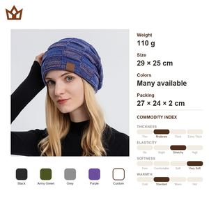 <span class=keywords><strong>Bonnet</strong></span> Slouchy Personnalisé Doublé Polaire à Carreaux Hiver Unisexe Homme <span class=keywords><strong>Femme</strong></span> Tricoté Épais Chaud <span class=keywords><strong>Bonnet</strong></span> Court Vente en Gros OEM Direct Usine - Product Image 2