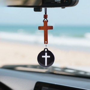 Cruces NFC para Espejo Retrovisor de Coche con Versículo Bíblico y Logotipo Personalizado GSC, Cruces Cristianas NFC para Espejo de Coche - Product Image 3