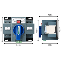 Commutateur de transfert automatique monophasé 2P 63A double alimentation AC110V/230V, capacité de coupure 4kA, certifié CCC CE, alimentation ininterrompue