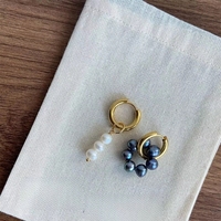 Pendientes Colgantes de Perlas de Agua Dulce, Aros Irregulares Barrocos Chapados en Oro, Joyería Minimalista y Delicada para Boda, Regalo para Ella
