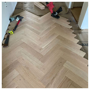 Apolloy 3mm Real Oak Light Cream Herringbone Roble francés Suelo de madera dura de ingeniería - Product Image 3
