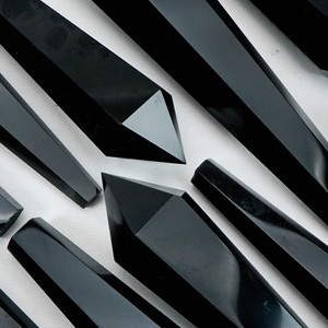 Atacado Natural Black Obsidian Crystal <span class=keywords><strong>Wand</strong></span> com Stand Healing Crystal Point Black Obsidian <span class=keywords><strong>Wand</strong></span> para Energy Healing - Product Image 3
