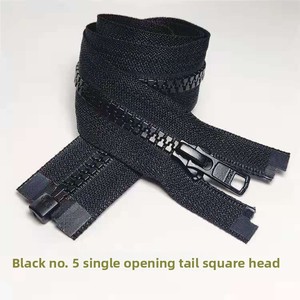 Fermeture éclair longue en <span class=keywords><strong>résine</strong></span> autobloquante No 5 à dents grossières noires pour vestes, manteaux matelassés et vêtements d'extérieur - Product Image 3