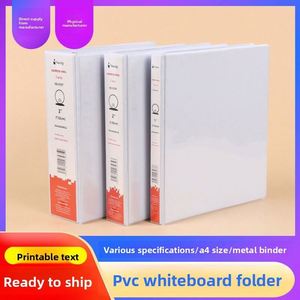 PVC Folder Double Clip Thickened Loose-Leaf Notebook Pull Rod Clip Waterproof Cover Student Exam Paper <b>Storage</b> Level Arch <b>File</b> - Product Image 3