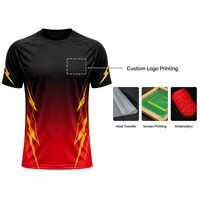 Kaos Olahraga Pria Custom Sublimasi, Cepat Kering, Bernapas, Anti Pilling, Bahan Jersey Polyester, Lengan Pendek, Grosir OEM