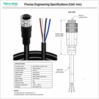 Cable Pigtail Hembra Codificado A de 4 Pines M12, Resistente al Agua IP68, Cable de Sensor PUR de Alta Resistencia de 5.0M para Equipos de Fábrica y PLC