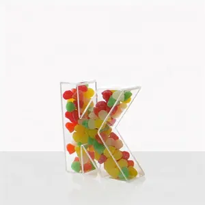 Big letter shaped clear tall container storage bin acrylic candy box design