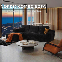 Style nordique 2.5x2.5x0.8m modulaire multifonctionnel en forme de L Chenille canapé moderne confortable Durable 1 inclinable flexible 4 Plus