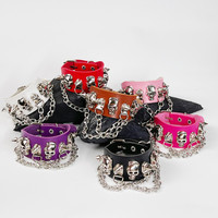 [Gorgeousxx] Bracelets en cuir PU à rivets et pampilles style gothique pour femmes, bijoux de fête punk