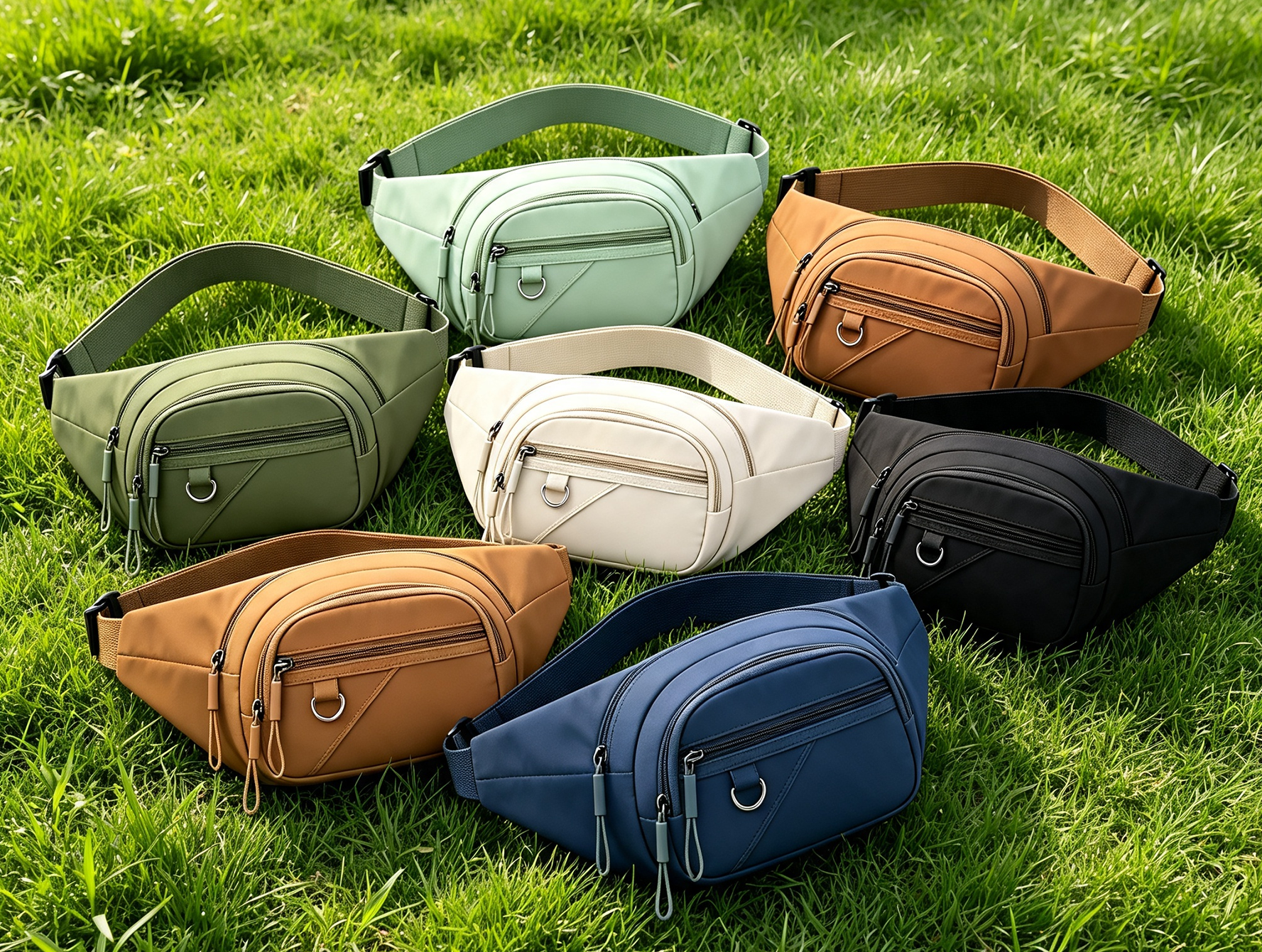 Waterproof Nylon Fanny Pack Adjustable Waist Bag Multi
