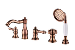 עלה זהב אגן ברז אלגנטי אמבטיה ברז אמבטיה מיקסר ברז פליז כיור ברז יחיד ידית אחת חור מנוף ברז - Product Image 6