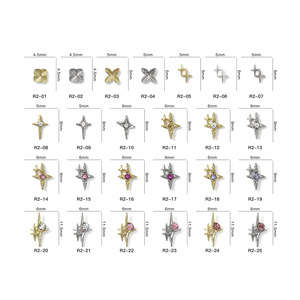 Accessoires pour ongles 3D populaires, 10 pièces/sac, base en alliage or et argent, motif étoile, incrustation de <span class=keywords><strong>strass</strong></span>, accessoires pour ongles, bricolage, <span class=keywords><strong>art</strong></span> des ongles - Product Image 4