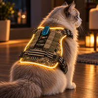 Harnais pour chien Qcool avec distribution de pression, ajustement stable, rembourrage en maille souple, anti-traction, pour l'entraînement en extérieur, taille moyenne et grande, avec LED de sécurité
