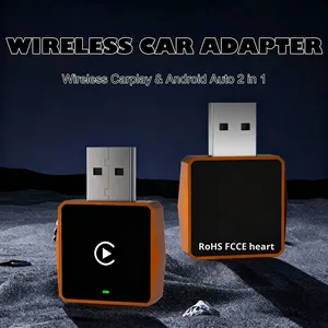 Boîte intelligente pour voiture portable avec CarPlay et Android Auto filaires et sans fil, connexion de type C/USB, projection d'écran, clé USB, garantie d'un an - Product Image 3