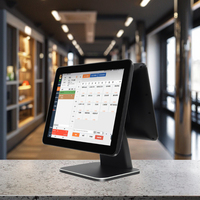 Terminal de paiement sans argent liquide intelligent à double écran de 15,6 pouces, caisse enregistreuse tout-en-un, systèmes de point de vente à écran tactile pour restaurants