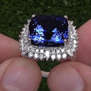 Anello CAOSHI grande taglio quadrato vintage blu zaffiro pietra preziosa cristallo 925 argento anello zircone lucido CZ anello di fidanzamento - Product Image 3