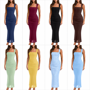 Ruffle Decor Maxi Summer Dresses for Outdoor Wear, Random Mix <b>Mixed</b> Styles Bulk Order Full Container Shipment - Product Image 4