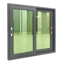 Ventanas negras de vidrio templado de doble acristalamiento de fabricante personalizado moderno, ventanas corredizas de aluminio con impacto de huracán, ventanas casas