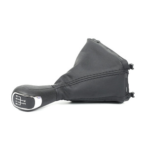 Couvre-poignée de levier de vitesse Skoda en cuir, 5 ou 6 vitesses, boîte de vitesses manuelle, accessoire de voiture - Product Image 1