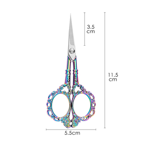 Style Vintage petits ciseaux de couture orné pointu fil tondeuse brodeurs en acier inoxydable petit artisanat de couture outil de bricolage - Product Image 1