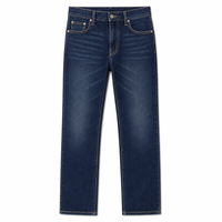 Jean stretch coupe athlétique pour homme, pantalon en denim de coton fuselé, poids moyen, décontracté, usage quotidien, délavage foncé