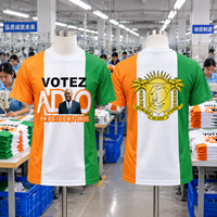 T-shirts d'élection unisexes en tissu Bird Eye à séchage rapide, sublimation, prix usine, commande en gros, OEM