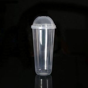 Gobelets en plastique transparents jetables en PP de 500/700 ml avec couvercle en dôme, impression personnalisée en gros, 90 mm, forme en U, pour boissons, smoothies - Product Image 2