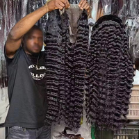 Perruque frontale HD 13x6 sans colle, cheveux humains indiens bruts alignés, bouclés birmans, pour femmes noires, vente en gros
