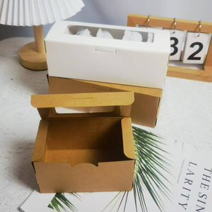 Cấp thực phẩm giấy tráng miệng hộp với cửa sổ cho Sushi Take-out bánh Pastry bao bì - Product Image 4