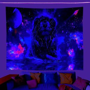 Decor UV psichedelico digitale stampato luce nera bagliore nel buio arazzo appeso - Product Image 6