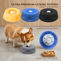 Mangkuk Makan Anjing Portabel 2 in 1 Anti-Selip dari Silikon, Mainan Jilat untuk Makanan Basah & Air, serta Camilan