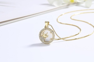 ขายส่งจี้เพชรคิวบิกเซอร์โคเนียชุบทอง 18K รูปสัตว์ สร้อยคอเครื่องประดับงานแต่งงาน ของขวัญสำหรับผู้หญิง - Product Image 4