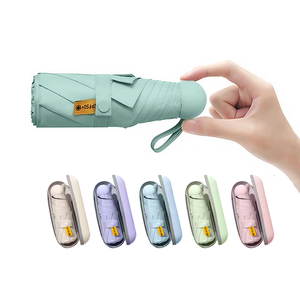 Manufacture Custom Logo Printing Windproof Polyester Pongee Travel Multicolor 8ribs UV Mini Pocket Capsule Umbrellas