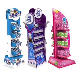 ชั้นวางสินค้าแบบพกพาพิมพ์ลายตามสั่งสำหรับป๊อปอัพสแตนด์ ทำจากกระดาษแข็งรีไซเคิล สำหรับซูเปอร์มาร์เก็ต ร้านค้าปลีก ชั้นวางสินค้าแบบตั้งพื้นสำหรับขนม ชั้นวาง POS - Product Image 1