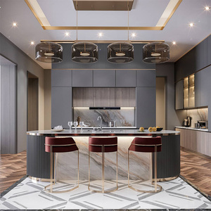 Compre un gabinete de cocina de diseño de marco de madera maciza de estilo americano Mdf/madera contrachapada personalizado Rta Package Cabinet Island - Product Image 1
