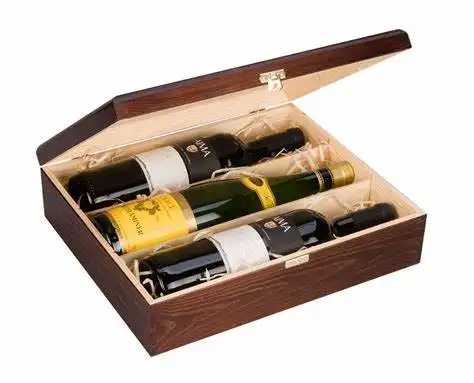 กล่องของขวัญไวน์ทำจากไม้,กล่องใส่ไวน์กล่องของขวัญ2ขวดกล่องของขวัญบรรจุภัณฑ์ไวน์สำหรับขวดแก้ว