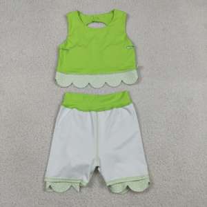 RTS Athletic Wear Bows Cute Little Girls' Casual Scallop Edge Skirt Shorts Lining Yoga <b>Sister</b> Clothes Outfits Children's Clothes - Product Image 5