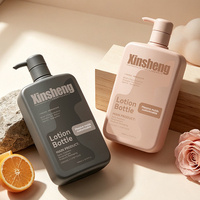 Bouteille de gel douche en HDPE de 1000 ml, grande capacité, conteneur carré plat en plastique pour shampoing, après-shampoing et emballage de produits de soin personnel