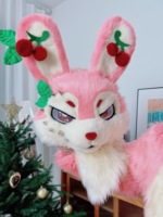 Costume de mascotte en fourrure de lapin personnalisé, fourrure épaisse, costume de cosplay fait main pour les événements, les carnavals, les grossistes