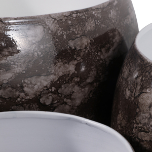 Ensemble de jardinières rondes modernes en métal pour intérieur et extérieur, pots décoratifs pour entrée, salon, bureau - Product Image 6