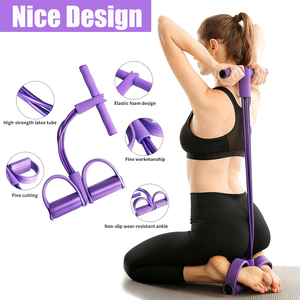 Hot Sale TPE 4-6 Tube Stretch <b>Band</b> Fitness Equipment Home <b>Exercise</b> Resistance <b>Bands</b> Foot Pedal Ankle Resistance Sit Pull Rope - Product Image 2